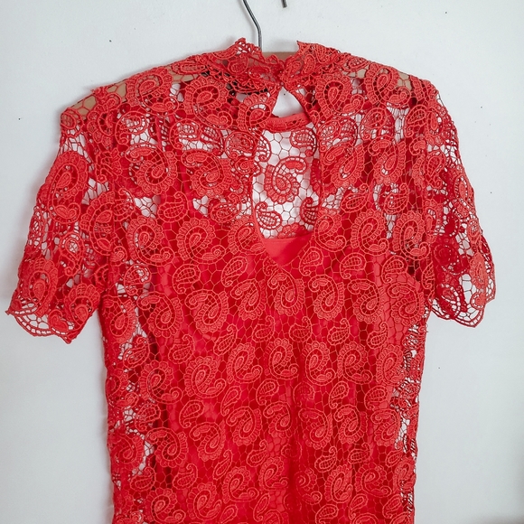 Zara crochet mini dress red size medium - Picture 4 of 4